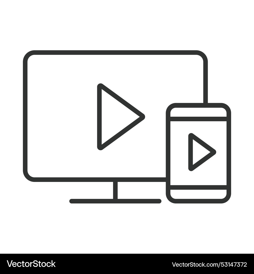 Screen mirroring in line design cast Vector Image