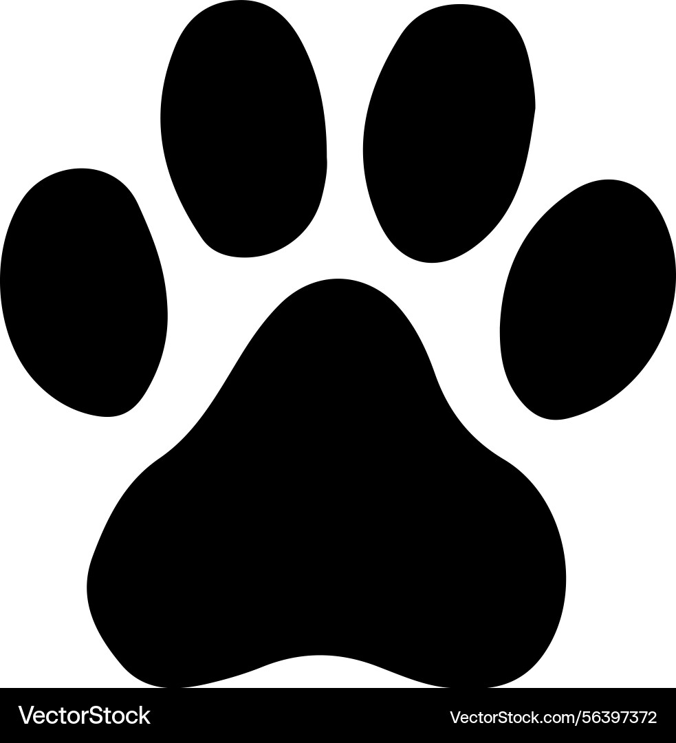 Simple black silhouette of a paw print Simple black silhouette of a paw print vector image