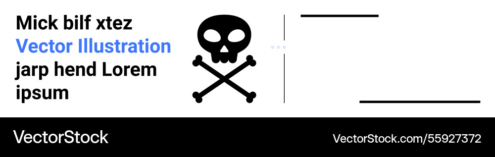 Skull and crossbones warning sign with minimal Vector Image