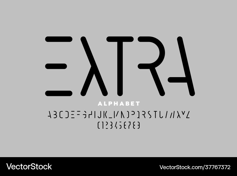 Thin Line Alphabet Font vector image