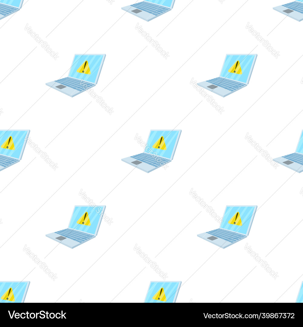 Warning system on laptop pattern seamless Warning system on laptop pattern seamless vector image