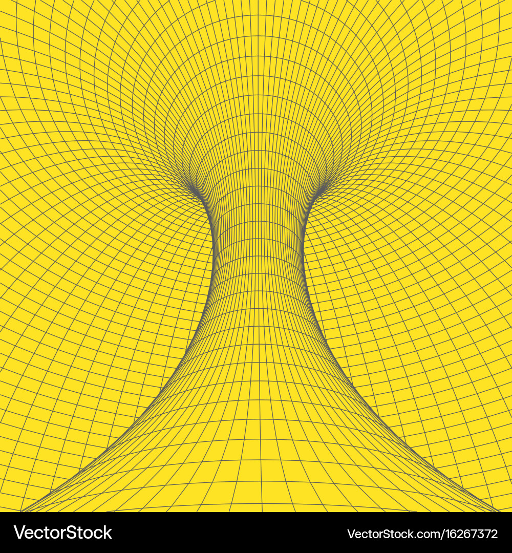 Wireframe torus with connected lines and dots vector image