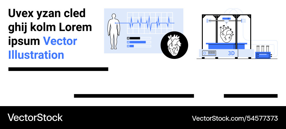 Advanced cardiovascular monitoring and 3d printing Advanced cardiovascular monitoring and 3d printing vector image