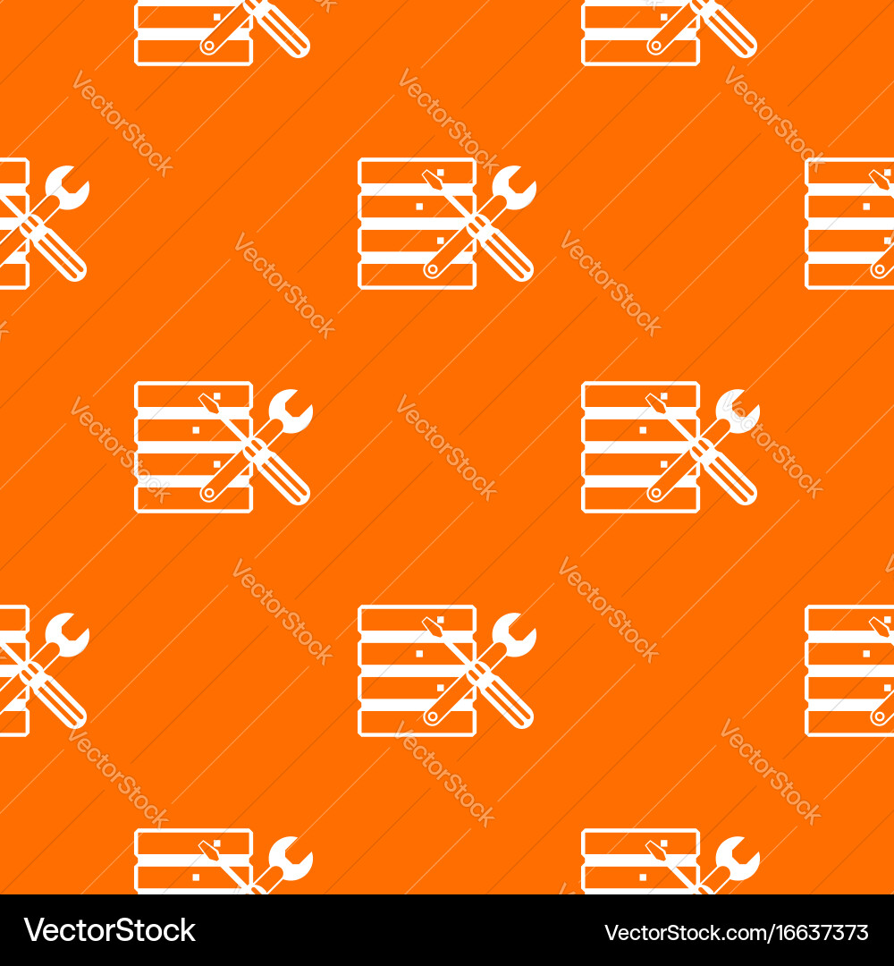 Database with screwdriverl and spanner pattern vector image