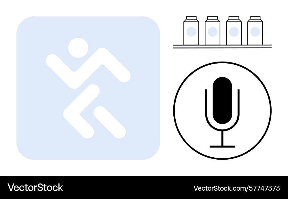 Dynamic runner icon microphone Vector Image