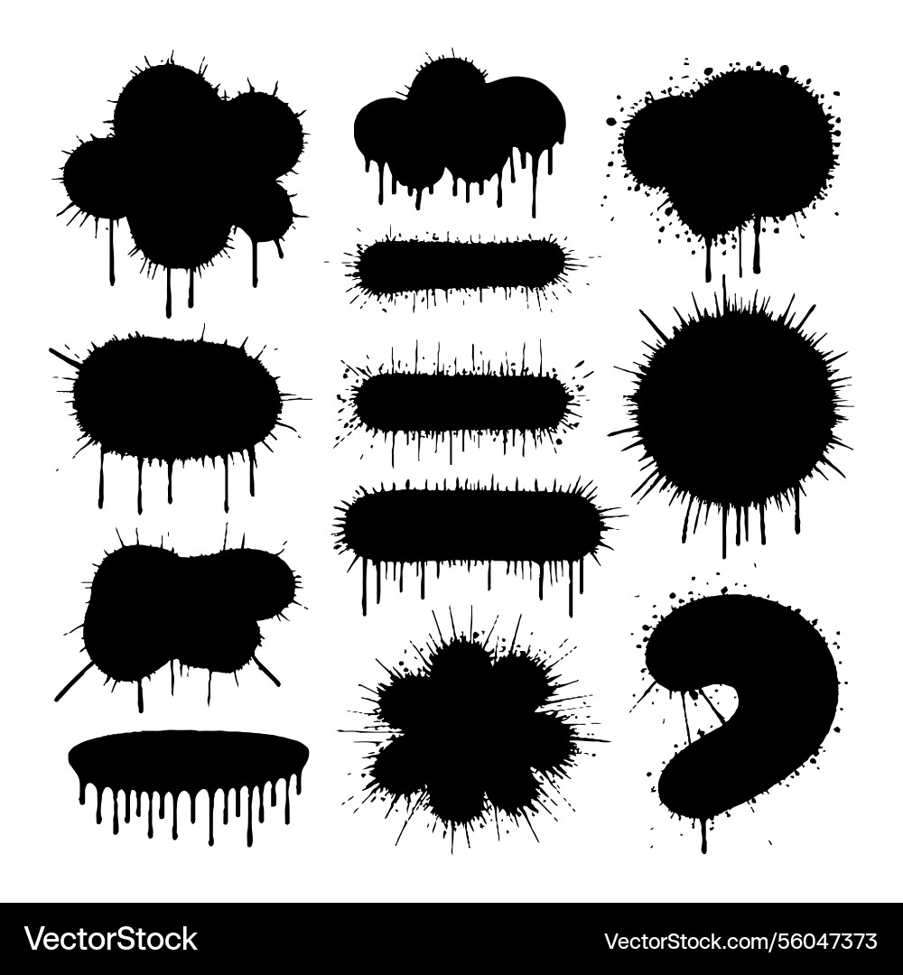 Ink splatter shapes collection a set of abstract Ink splatter shapes collection a set of abstract vector image