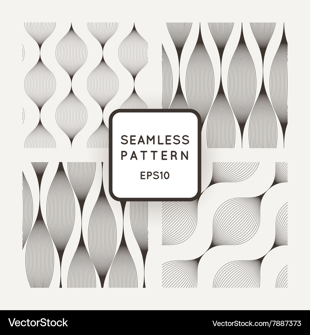 Set of seamless pattern wavy lines Vector Image