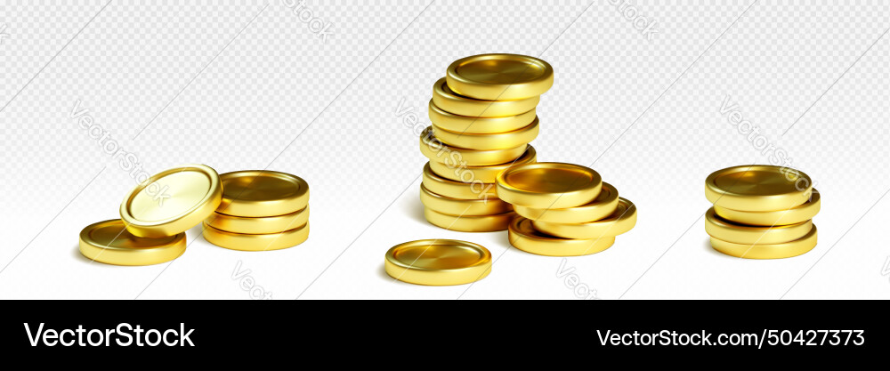 Stack of gold coin different size Stack of gold coin different size vector image