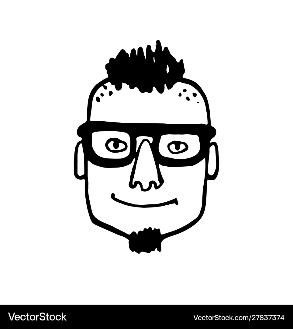 Doodle Skizzenjunge mit Brille Doodle Skizzenjunge mit Brille vektorbild