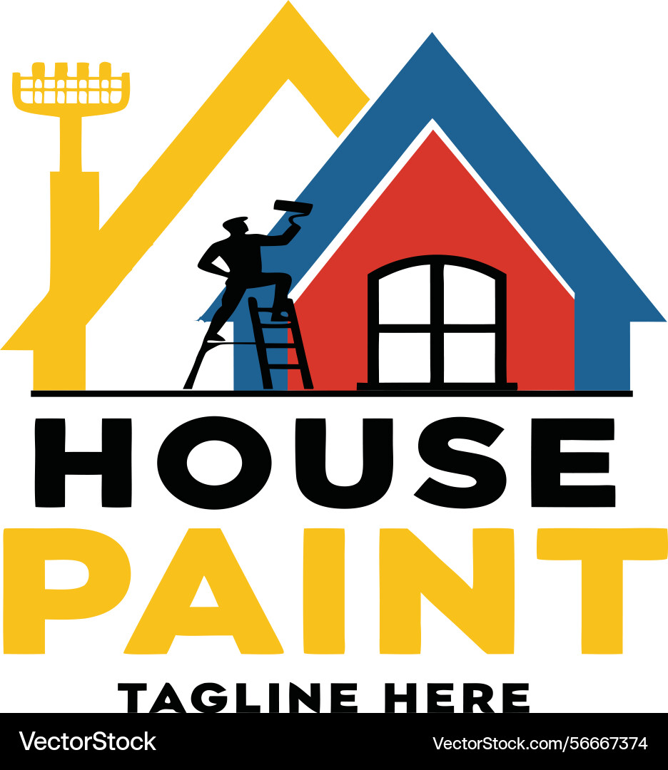 House home paint painting logo design icon Vector Image