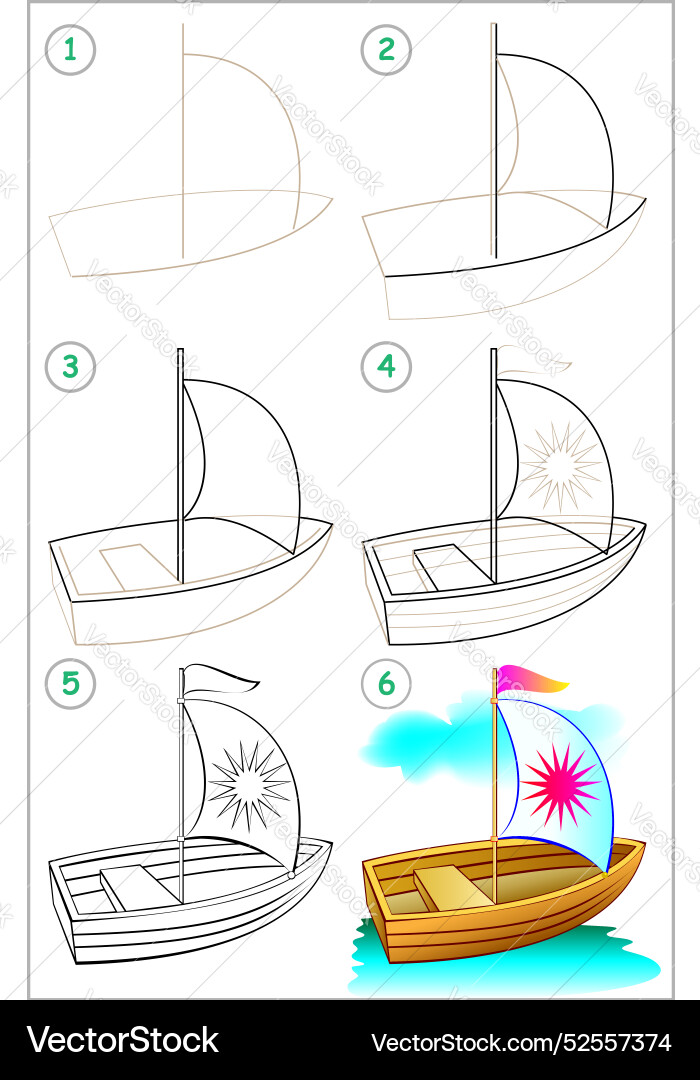 Page shows how to learn step by draw Page shows how to learn step by draw vector image