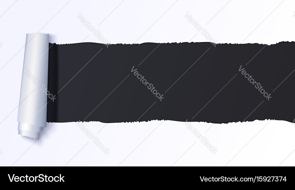 Realistic torn open paper with space for text vector image