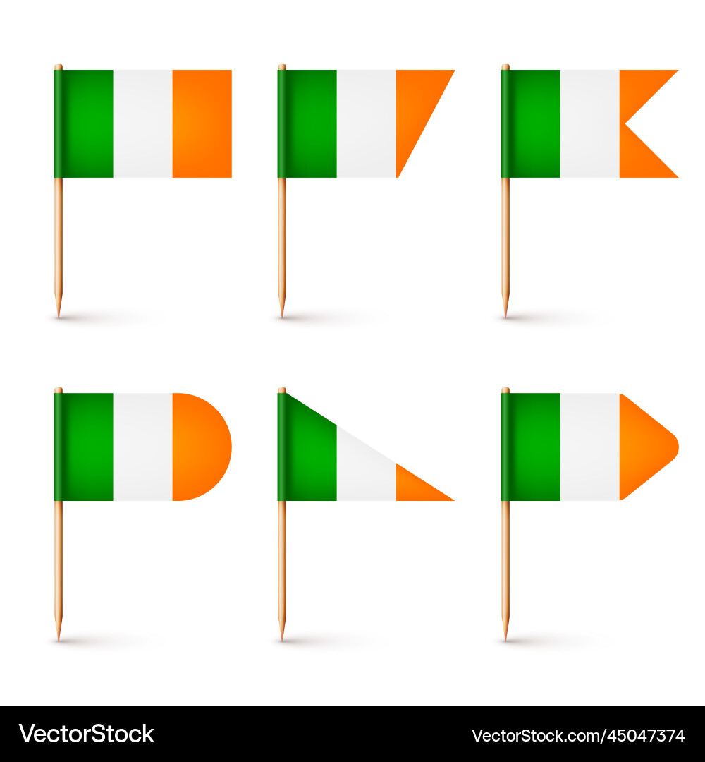 Realistische verschiedene irisch zahnpick flags souvenir Realistische verschiedene irisch zahnpick flags souvenir vektorbild