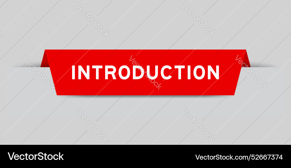 Red color inserted label with word introduction Vector Image