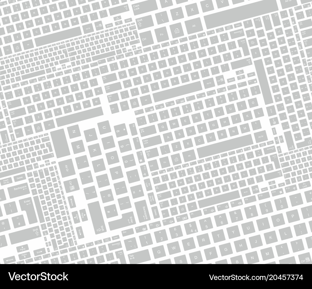 Seamless pattern with keyboard vector image