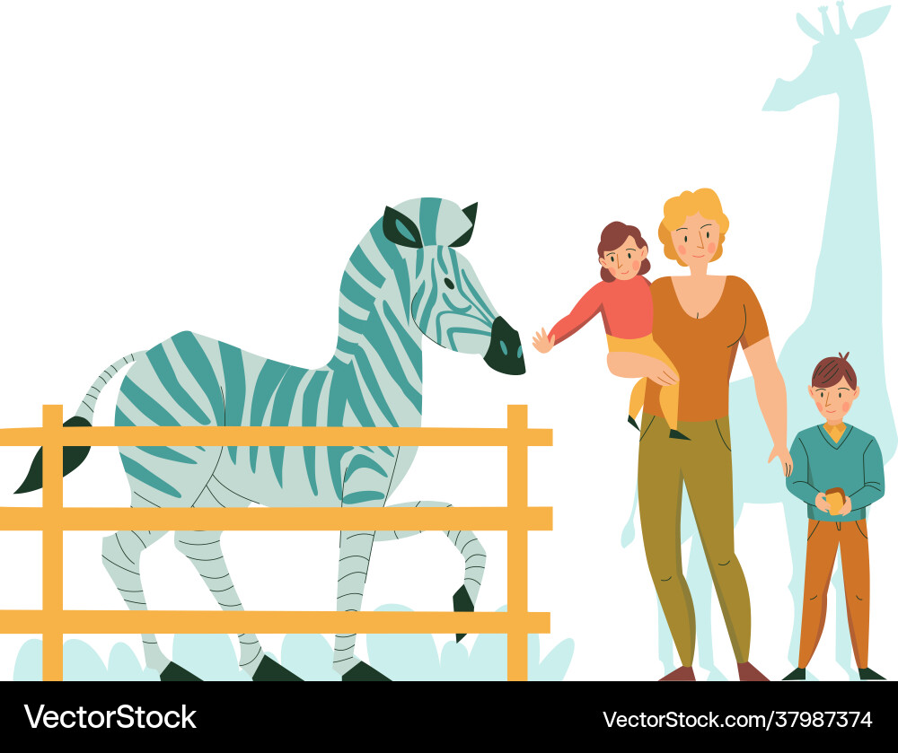 Zoo flat composition Zoo flat composition vector image