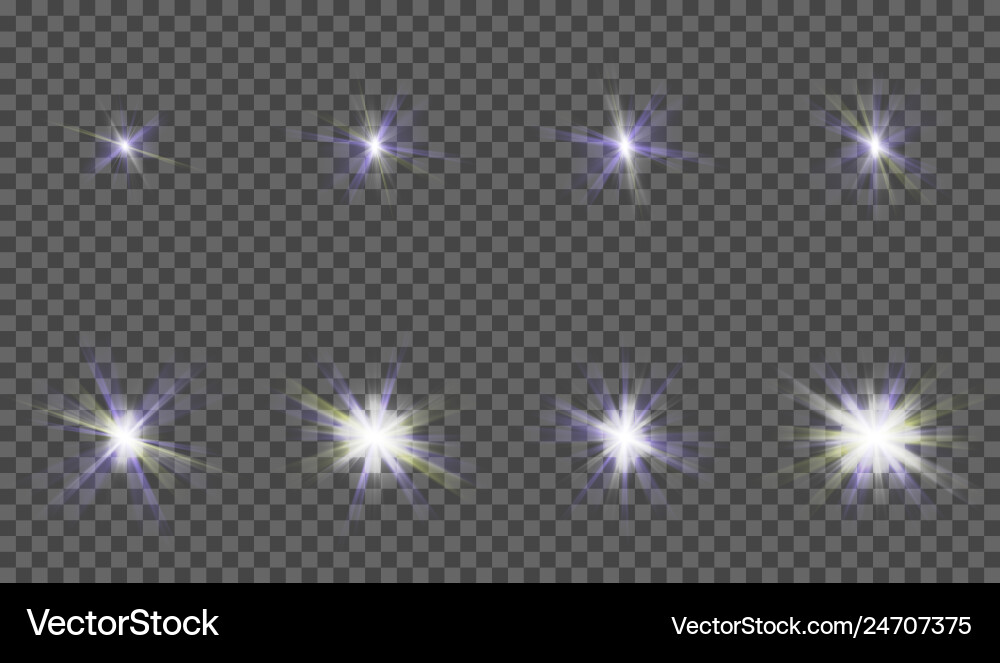 A set of light effects for design each element Vector Image