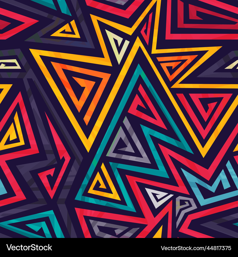 Colored tribal seamless pattern vector image