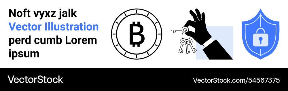 Cryptocurrency security with bitcoin symbol keys Cryptocurrency security with bitcoin symbol keys vector image