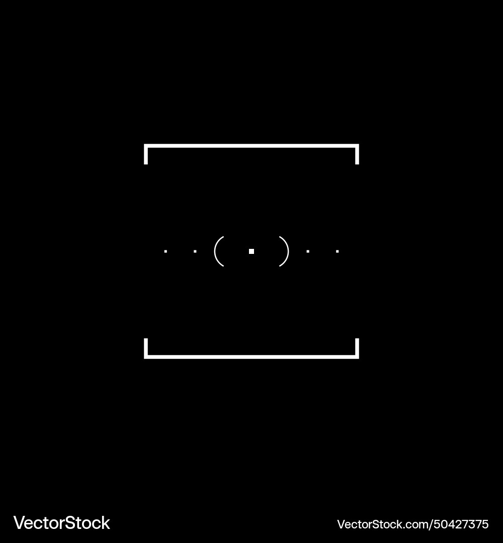 Cyberpunk aim tech style square target hud sight vector image