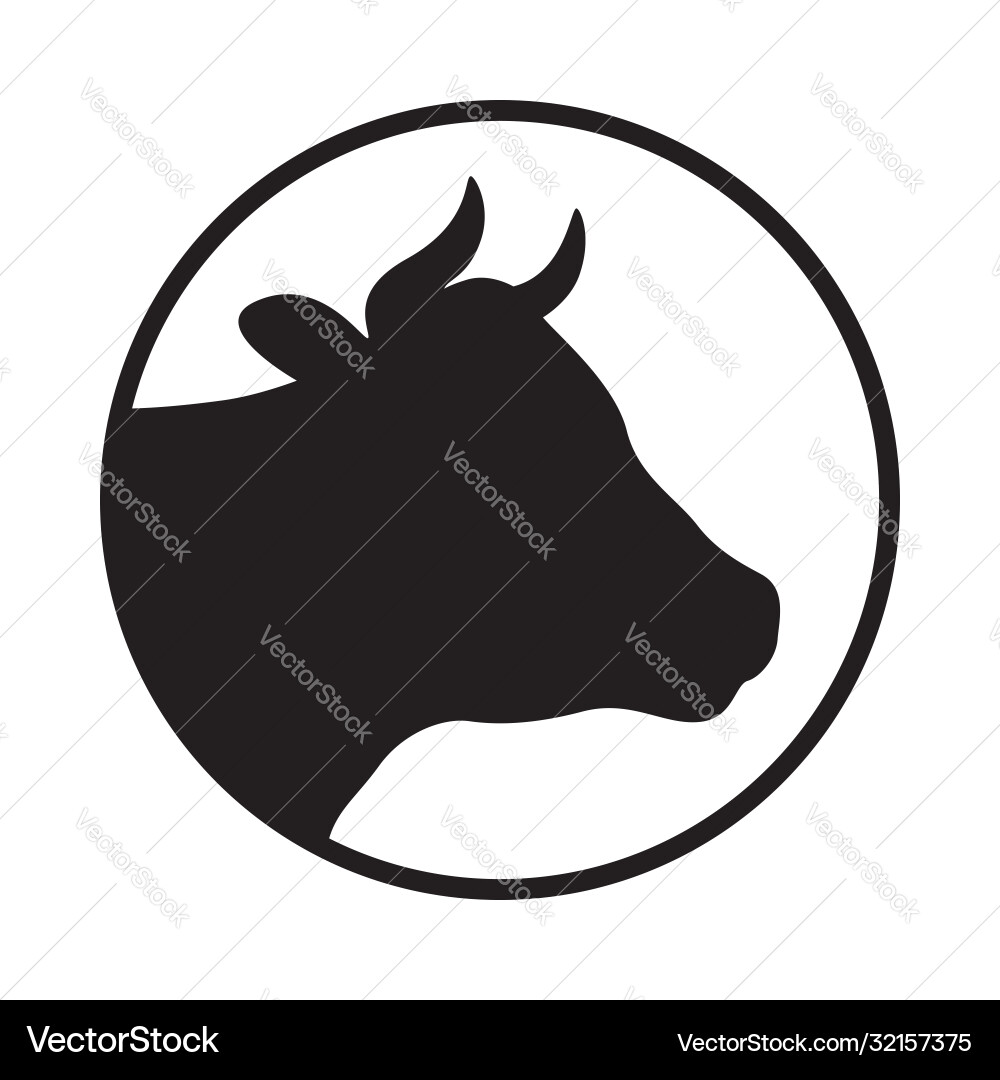 Head cow Royalty Free Vector Image - VectorStock