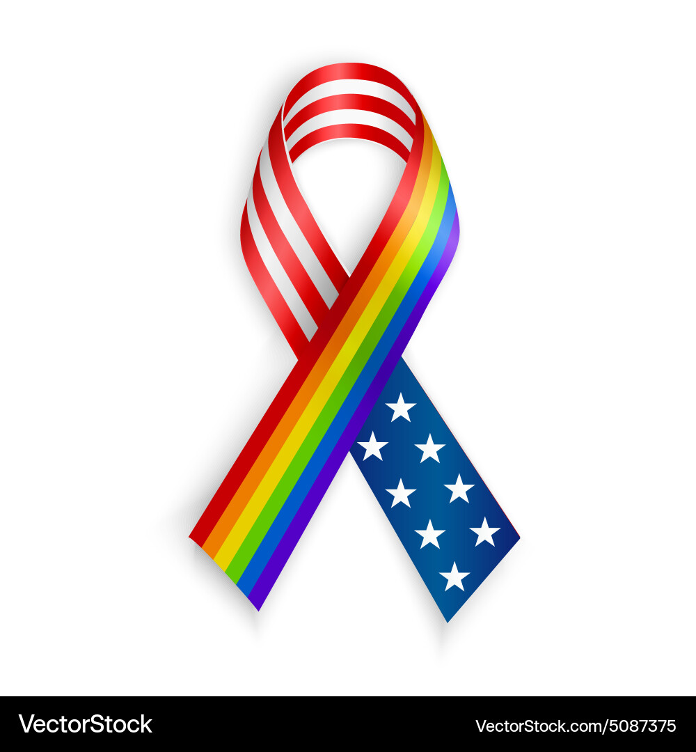 Rainbow and USA Ribbons vector image