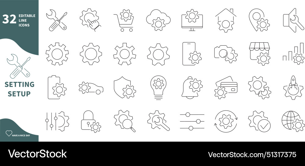 Setting and setup icon Setting and setup icon vector image