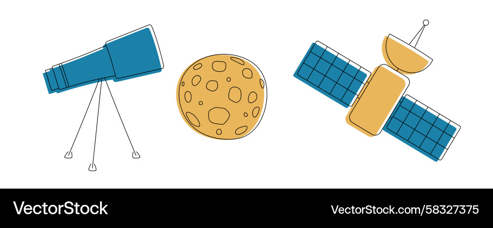 Space Objects Collection Vector Image