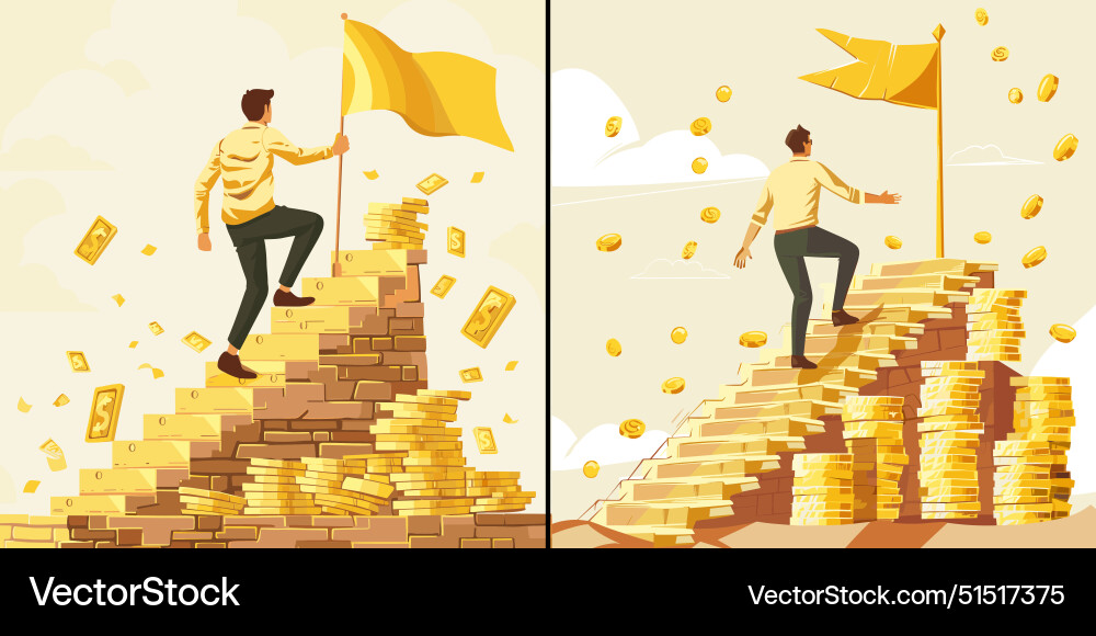 Successful investment cartoon concepts man Vector Image