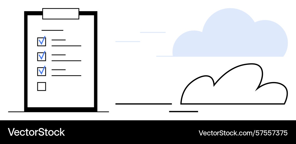Task checklist and cloud connection for efficient Task checklist and cloud connection for efficient vector image