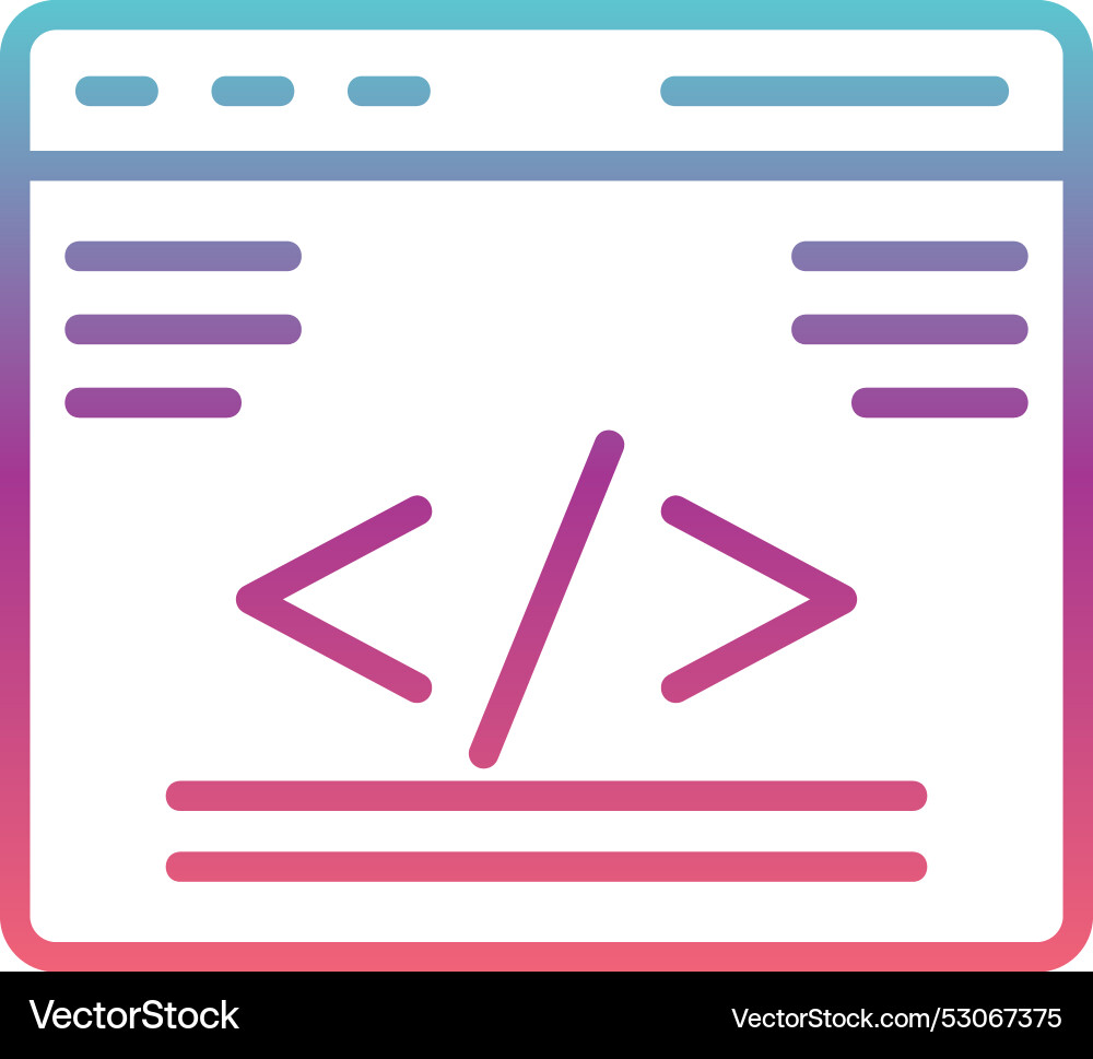 Web programming line gradient design vector image