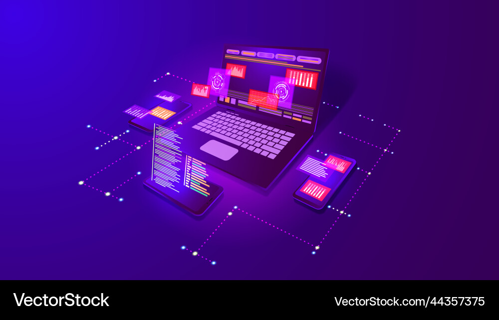 Web software digital website application mobile Web software digital website application mobile vector image