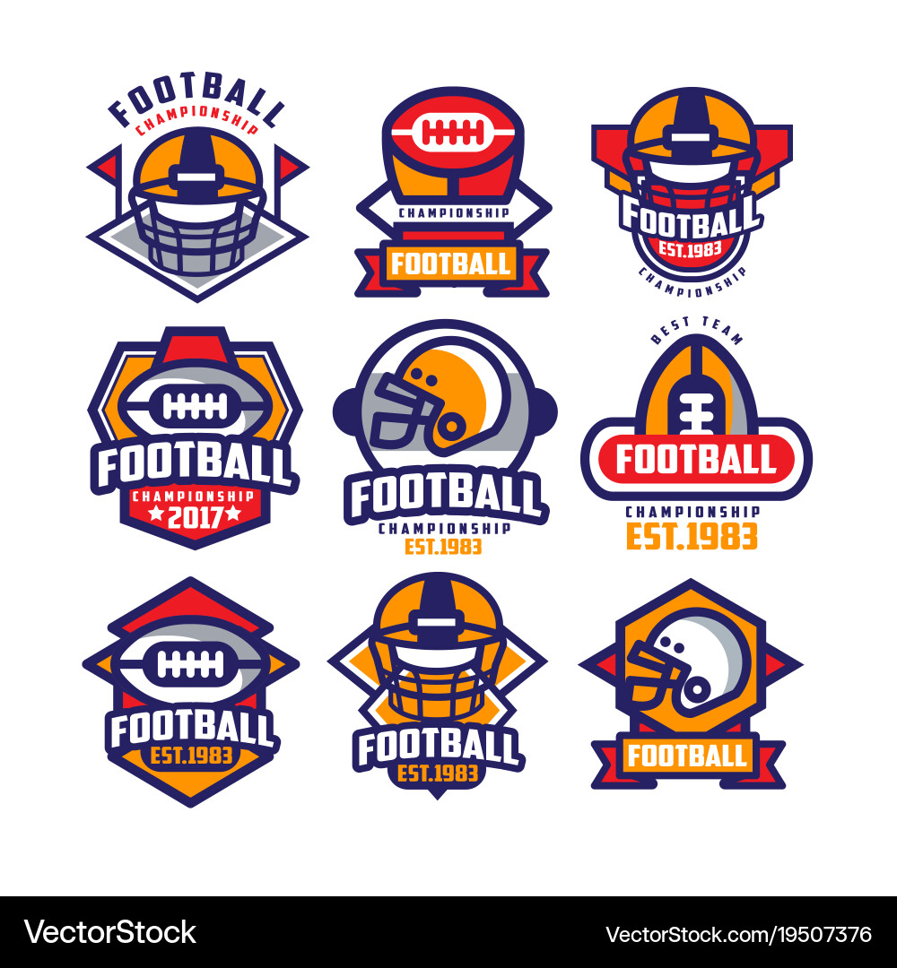 Football Logo Set Vector Image