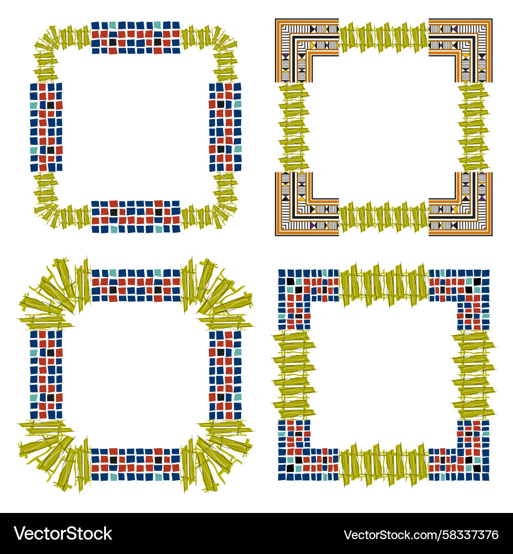 Geometric Frame Border Pattern Vector Image