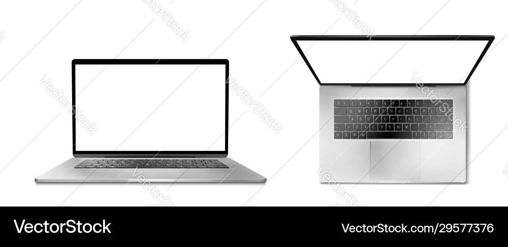 Laptop computer front and top view Laptop computer front and top view vector image