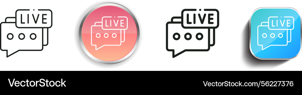 Live chat icon thin linear regular and button vector image