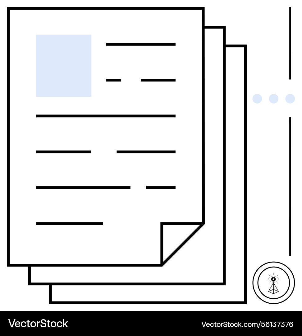 Minimalist document stack with signal icon vector image