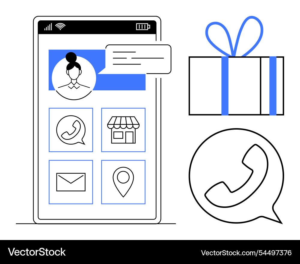 Mobile app interface with user profile Mobile app interface with user profile vector image