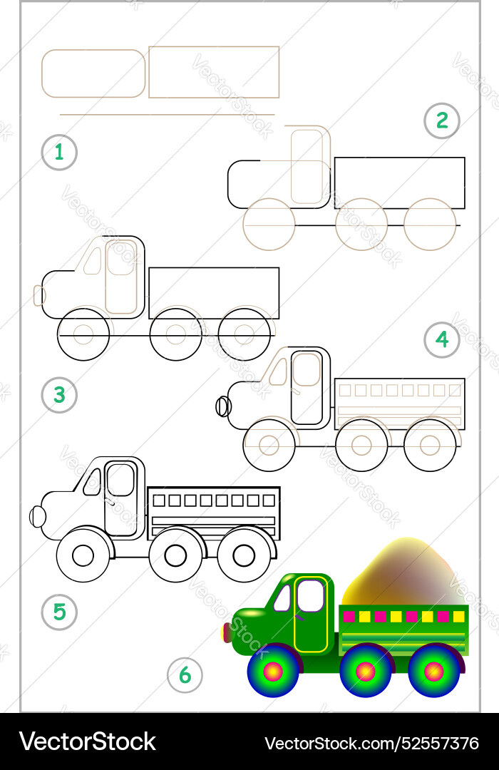 Page shows how to learn step by draw Page shows how to learn step by draw vector image