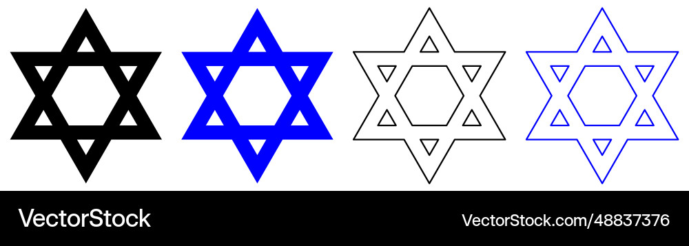 Set of star david in different variation Set of star david in different variation vector image