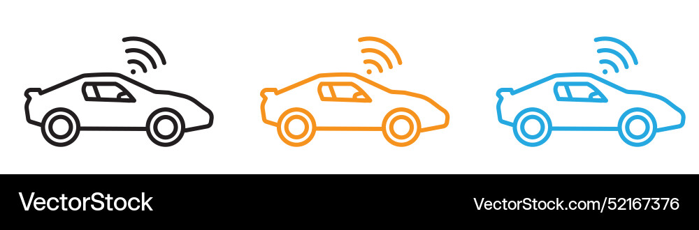 Smart car icon logo set collection for web app ui vector image