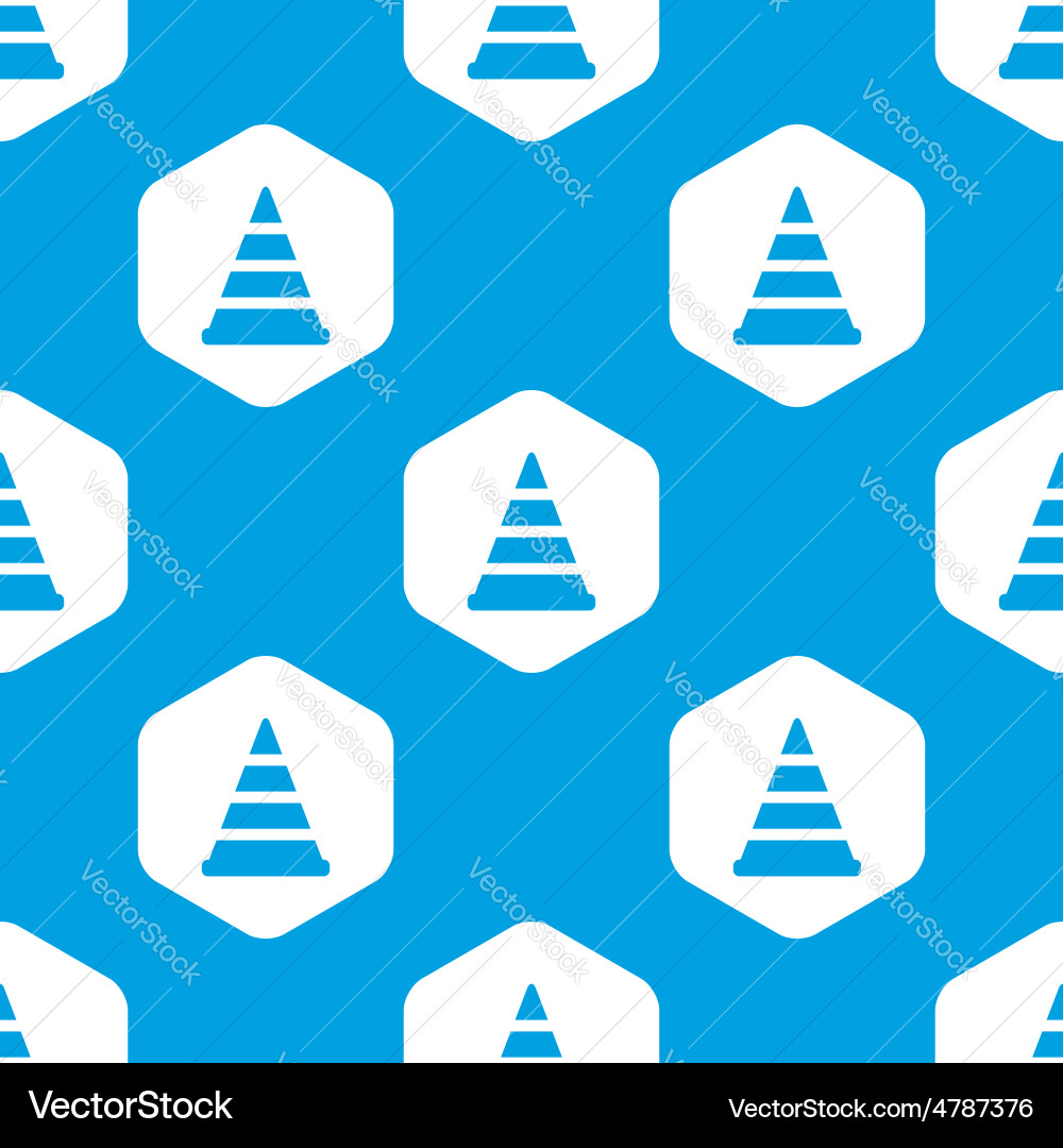 Traffic cone hexagon pattern vector image