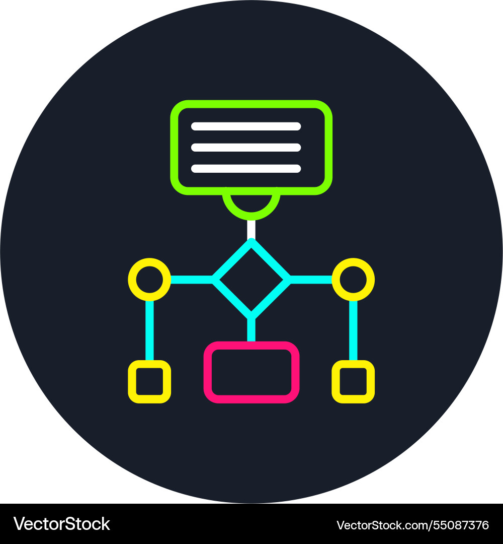 Workflow line multi color icon Vector Image