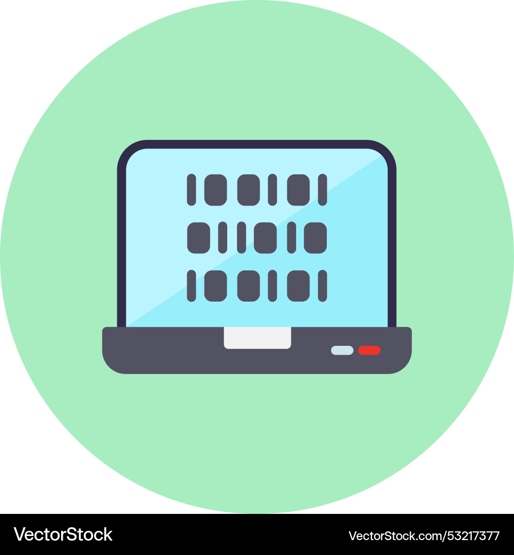 Binary code flat circle icon Vector Image