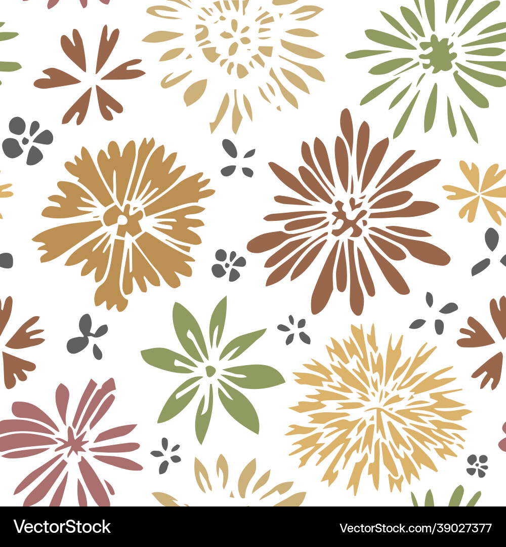 Floral Blossom Print Vector Image