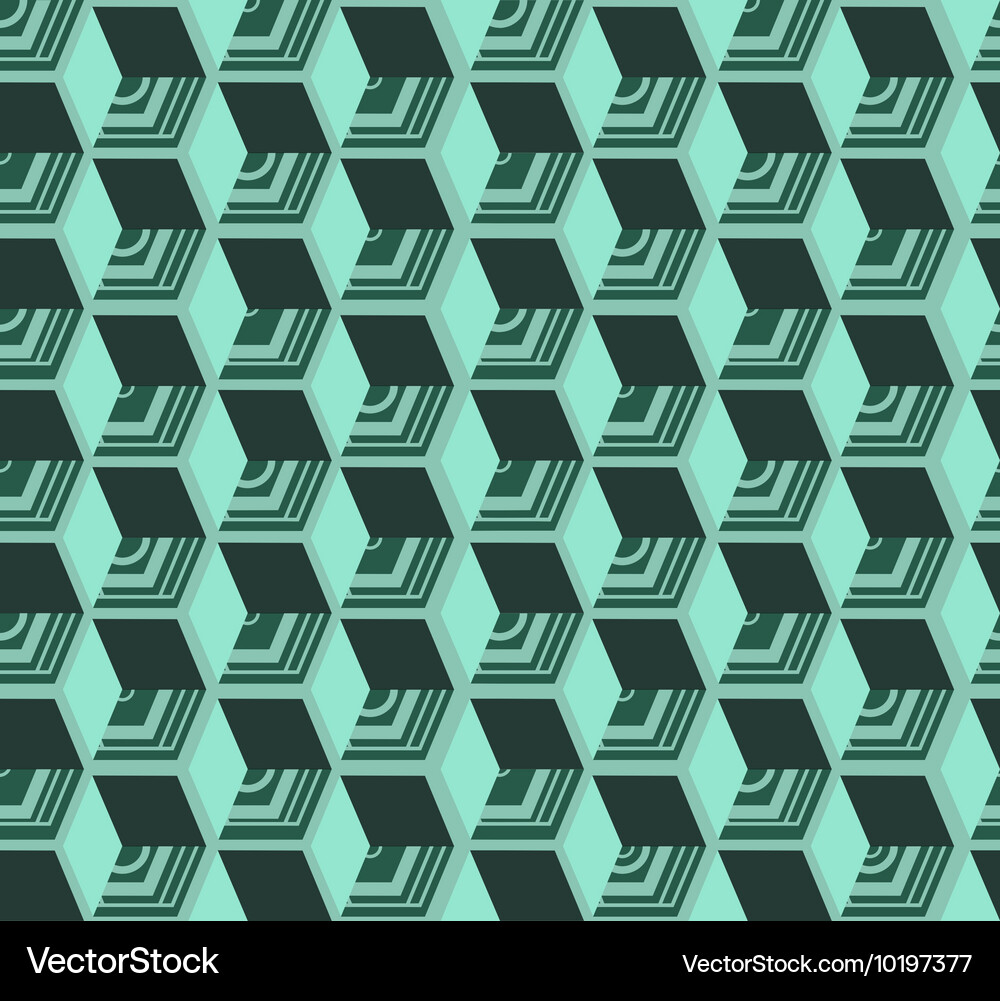 Isometric cubes seamlessly repeatable pattern 3d Vector Image