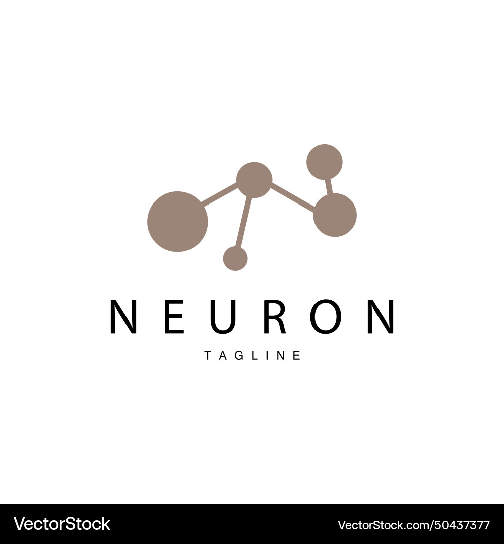 Neuron logo cel dna network and particle Vector Image