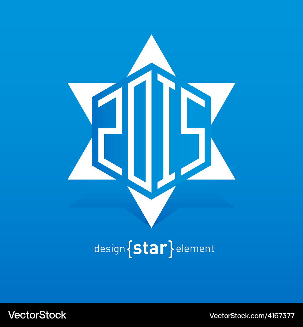 Star with new year date abstract design element Vector Image