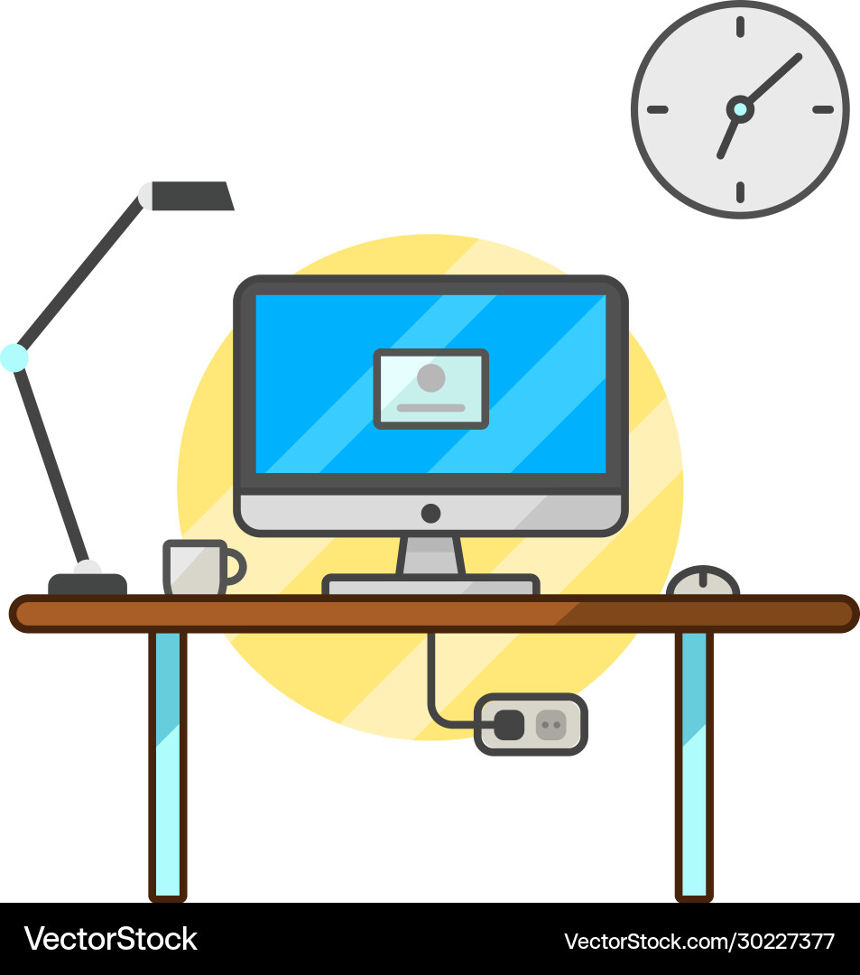 Thin line Flat Computer Programmierer Schreibtisch Web-Coder Thin line Flat Computer Programmierer Schreibtisch Web-Coder vektorbild