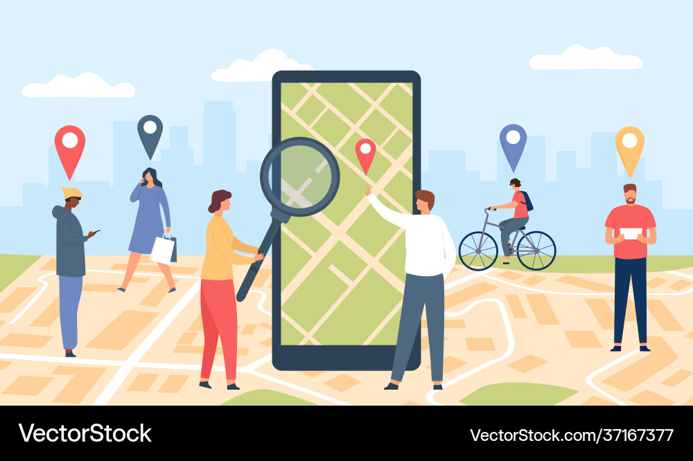 Tracking online application smartphone with gps Tracking online application smartphone with gps vector image